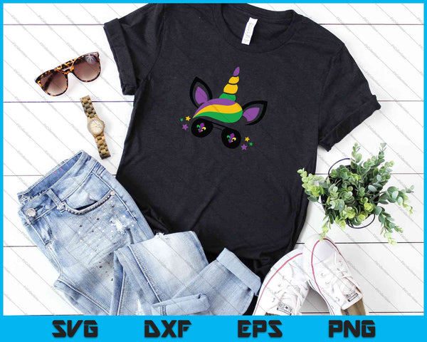 Mardi Gras Unicorn SVG PNG snijden afdrukbare bestanden  - on a t-shirt