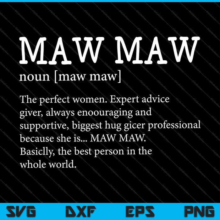 Maw Maw Definición Abuela Día de la Madre SVG PNG Cortar archivos imprimibles