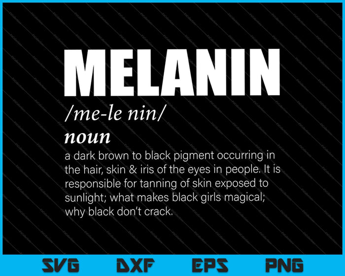 Melanine gedefinieerde melanine definitie Afro-Amerikaanse trots SVG PNG snijden afdrukbare bestanden