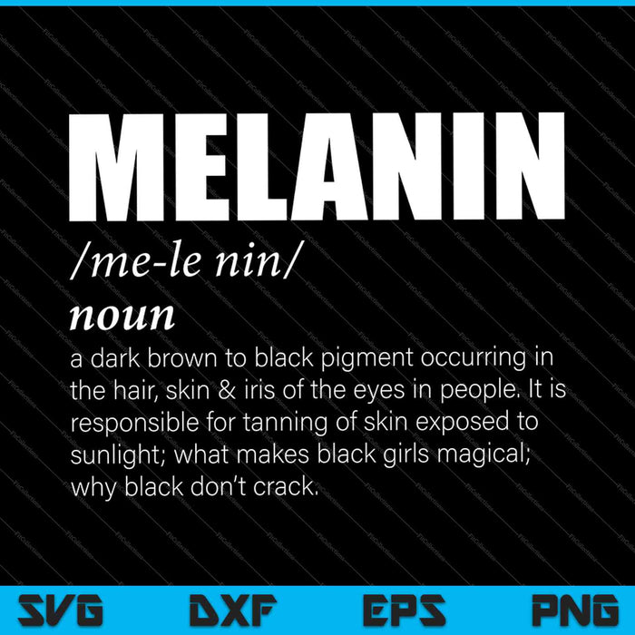 Melanina Definida Melanina Definición Orgullo Afroamericano SVG PNG Cortar Archivos Imprimibles
