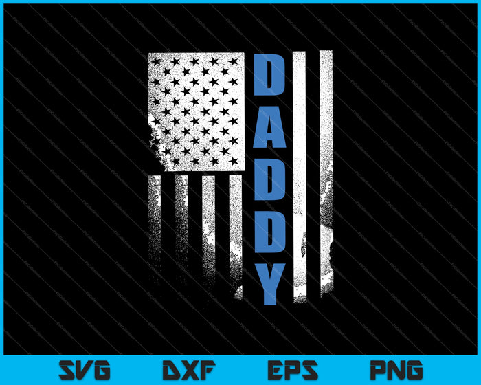 American Flag Police Dad Gift for Cop Father's Day SVG PNG Cutting Printable Files