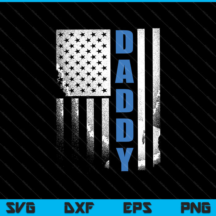 American Flag Police Dad Gift for Cop Father's Day SVG PNG Cutting Printable Files