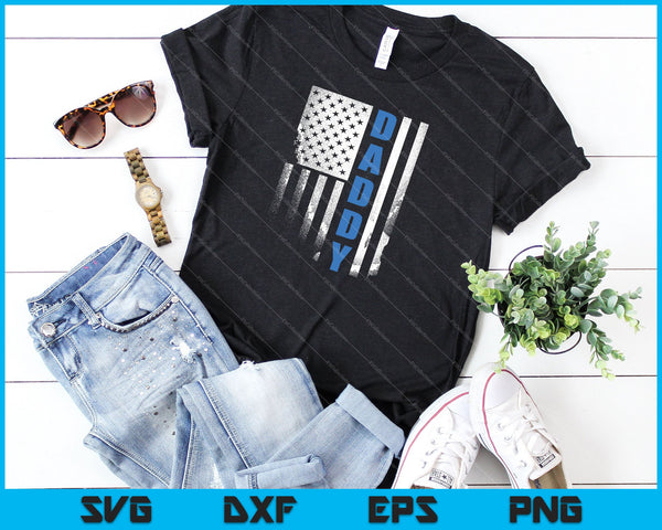 Regalo de papá de la policía de la bandera estadounidense para el día del padre policía SVG PNG cortando archivos imprimibles - on a t-shirt