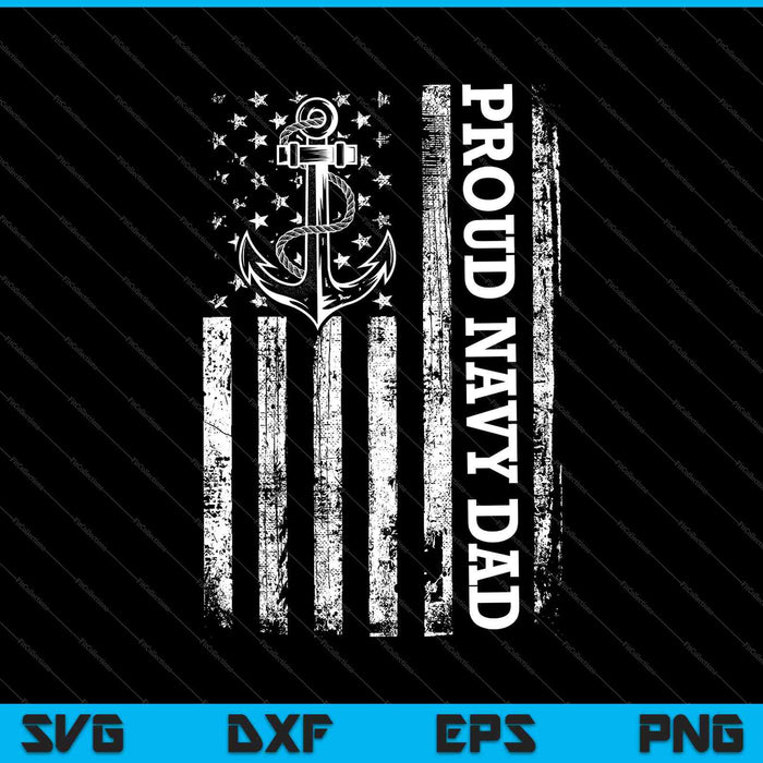 Vintage USA Bandera Americana Orgulloso Navy Dad SVG PNG Cortar archivos imprimibles 