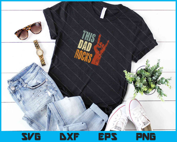 This Dad Rocks SVG PNG Cutting Printable Files - on a t-shirt