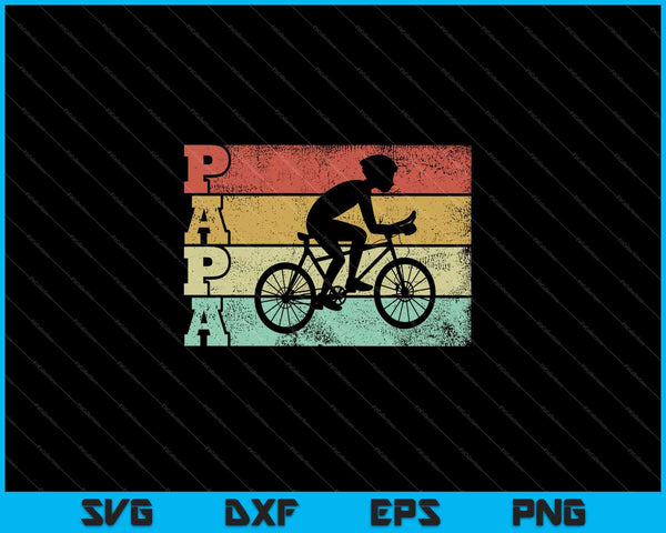 Mens Vintage Cycling Papa Bicycle Dad Cyclist SVG PNG Cutting Printable Files