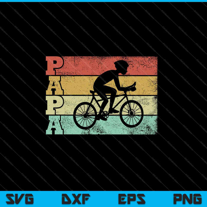 Mens Vintage Cycling Papa Bicycle Dad Cyclist SVG PNG Cutting Printable Files