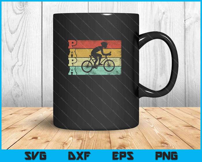 Mens Vintage Cycling Papa Bicycle Dad Cyclist SVG PNG Cutting Printable Files
