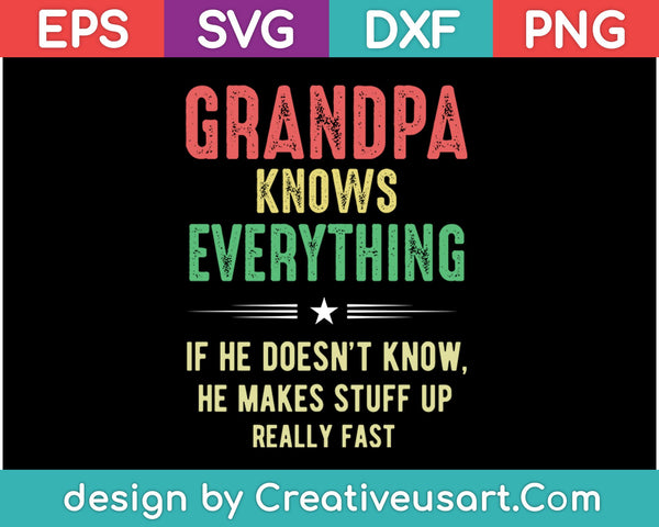 Mens Pops kerstshirt voor opa, Pop weet alles SVG PNG snijden afdrukbare bestanden