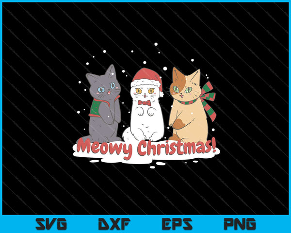 Meowy Christmas T-shirt Svg Cortando archivos imprimibles