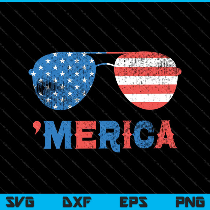 Merica American Flag SVG PNG Cutting Printable Files