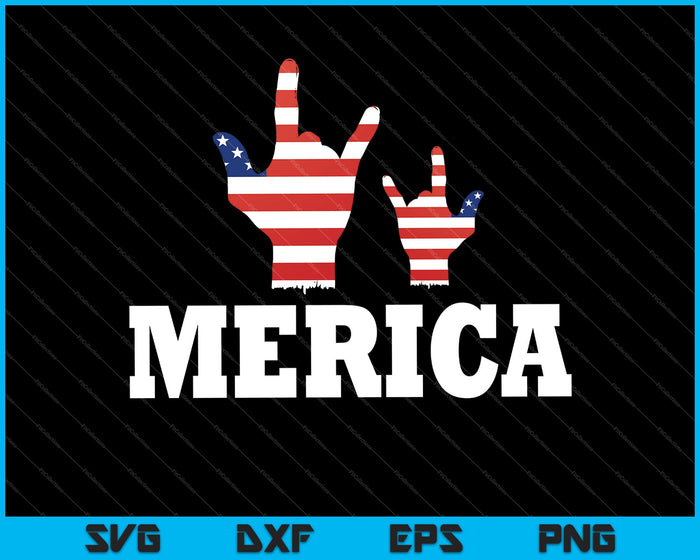 Merica Rock Sign 4th of July Vintage American SVG PNG Cutting Printable Files