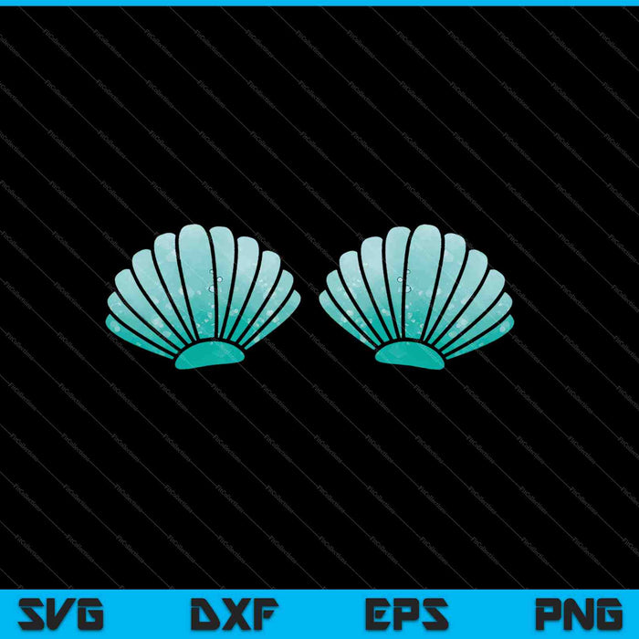 Traje de sujetador de concha de mar de sirena SVG PNG cortando archivos imprimibles
