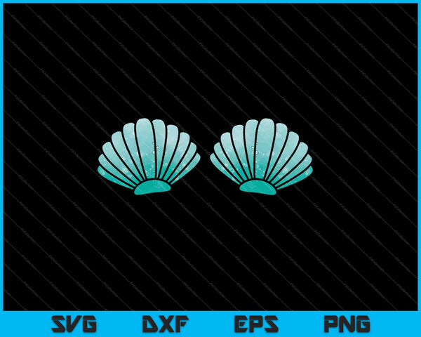 Mermaid Sea Shell Bra Costume, T-Shirt Graphic by SVG