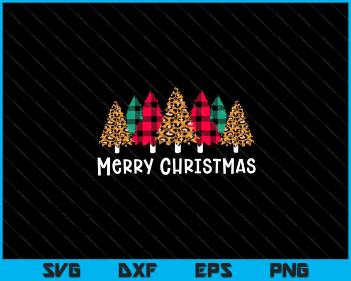 Merry Christmas Tree Buffalo Plaid Svg Cutting Printable Files