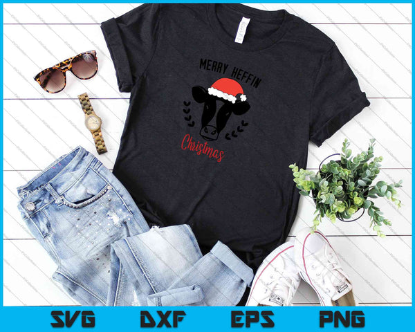 Merry Heffin' Christmas SVG PNG Cutting Printable Files - on a t-shirt