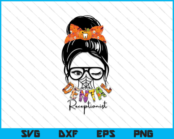 Messy Bun Dental Recepcionista SVG PNG Cortar archivos imprimibles