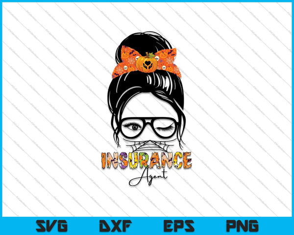 Messy Bun Insurance Agent SVG PNG Cortando archivos imprimibles