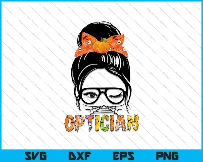 Messy Bun Optician SVG PNG Cutting Printable Files