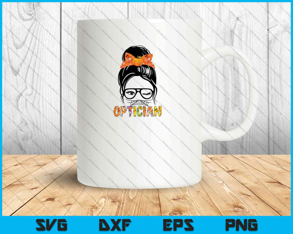 Messy Bun Optician SVG PNG Cortando archivos imprimibles