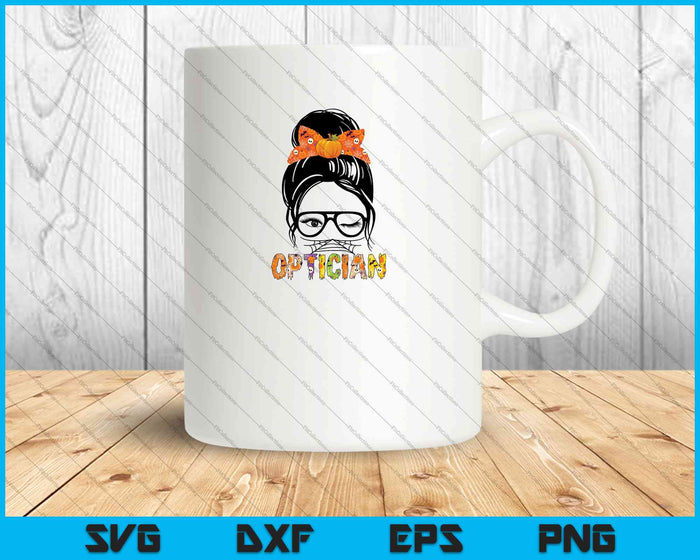 Messy Bun Optician SVG PNG Cutting Printable Files