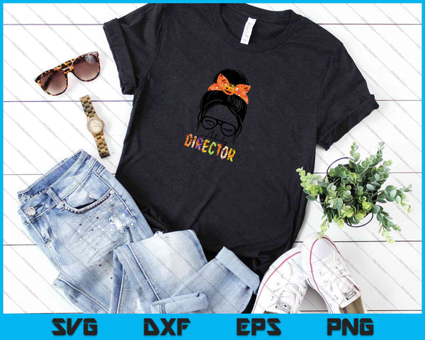 Messy bun Activity Director SVG PNG Cutting Printable Files - on a t-shirt