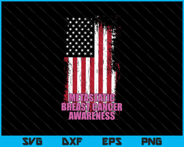 Metastatische borstkanker bewustzijn vlag Warrior SVG PNG snijden afdrukbare bestanden