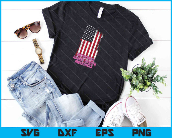 Metastatic Breast Cancer Awareness Flag Warrior SVG PNG Cutting Printable Files - on a t-shirt