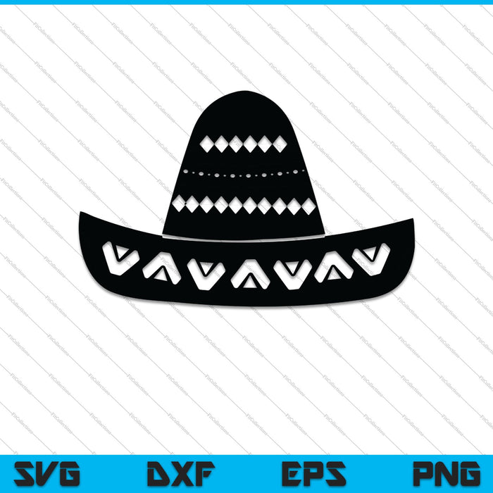 Sombrero Mexicaanse hoed SVG PNG snijden afdrukbare bestanden