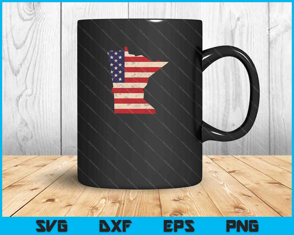 Minnesota American Flag Vintage SVG PNG Cutting Printable Files