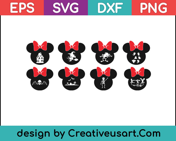Minnie Mouse Halloween SVG PNG snijden afdrukbare bestanden