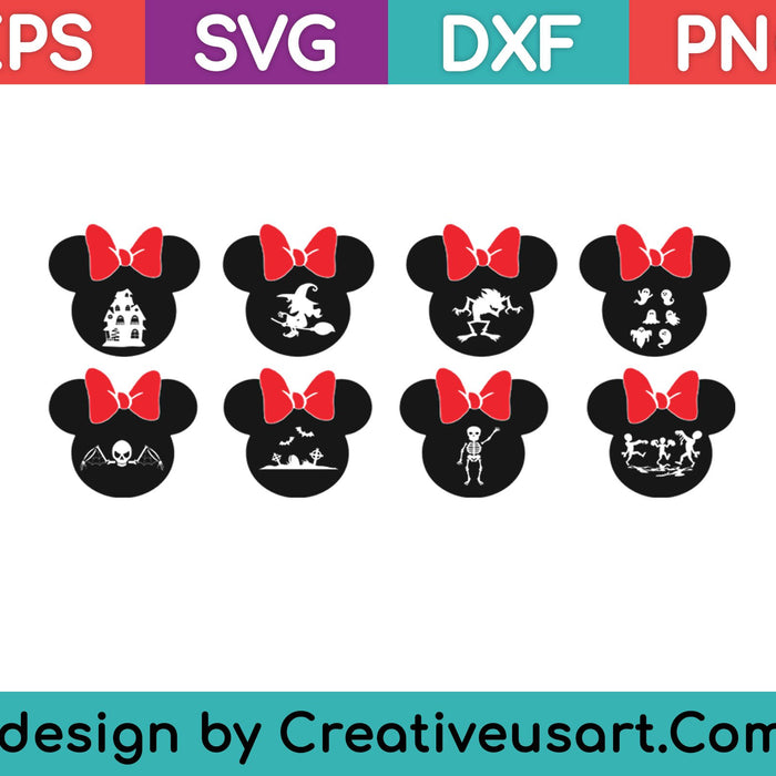 Minnie Mouse Halloween SVG PNG snijden afdrukbare bestanden