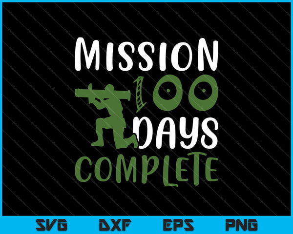 Misión 100 días completa SVG PNG Cortando archivos imprimibles