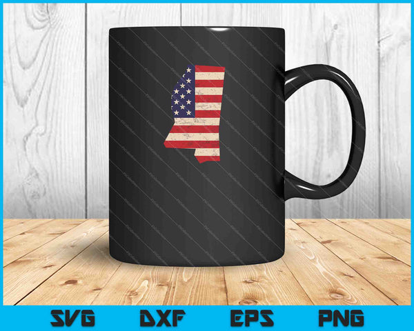 Mississippi American Flag Vintage SVG PNG Cutting Printable Files