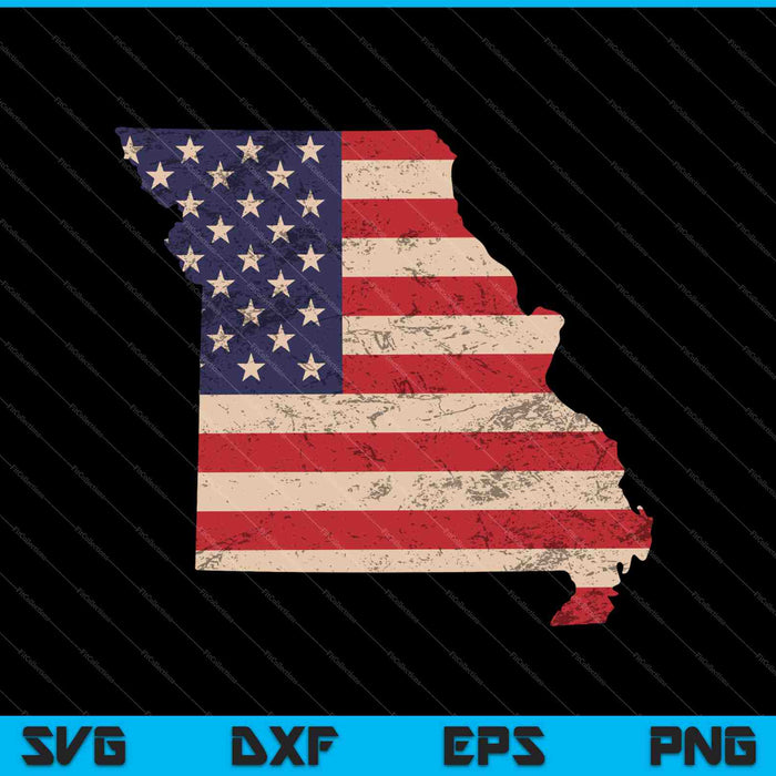 Missouri American Flag Vintage SVG PNG Cutting Printable Files