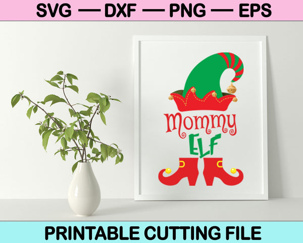 Kerst familie mama ELF SVG PNG snijden afdrukbare bestanden 