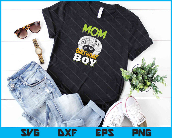 Mom of the Birthday Boy Matching Video Gamer Birthday Party SVG PNG Cutting Printable Files - on a t-shirt