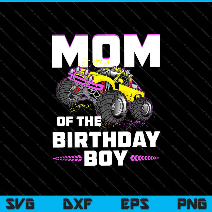 Moeder van de feestvarken Monster Truck verjaardag SVG PNG snijden afdrukbare bestanden