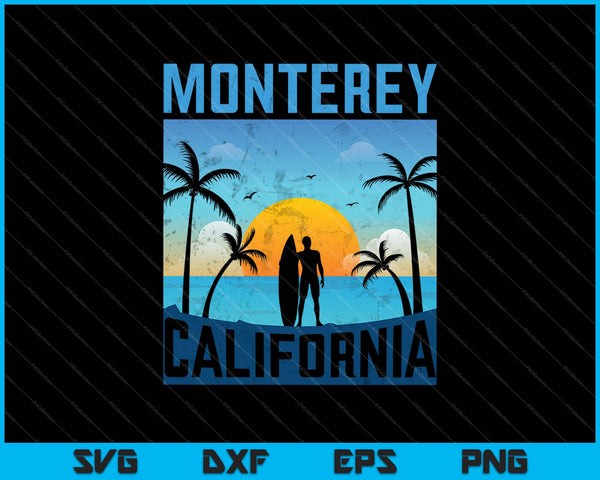 Monterey California Summer Surf SVG PNG Cortar archivos imprimibles