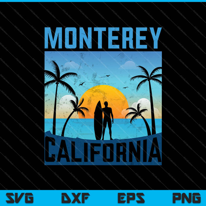 Monterey California Summer Surf SVG PNG Cutting Printable Files