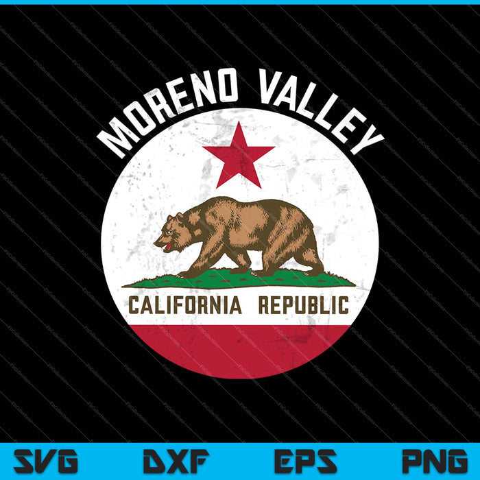 Moreno Valley California Distressed CA Flag SVG PNG Cutting Printable Files