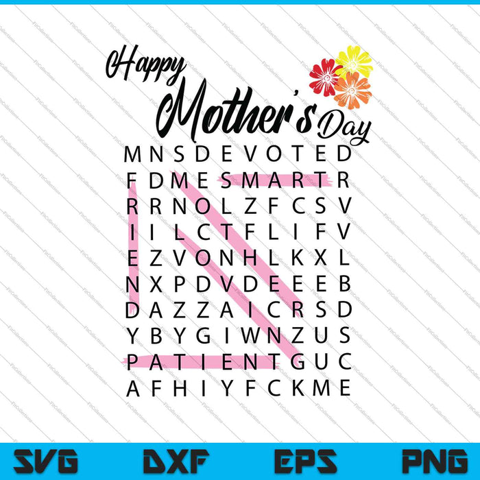 Mother's Day Word Search DIGITAL SVG PNG Cutting Printable Files