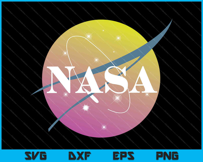 NASA Pastel Rainbow Classic Logo SVG PNG Cortar archivos imprimibles 