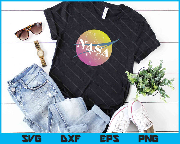 NASA Pastel Rainbow Classic Logo SVG PNG Cortar archivos imprimibles 