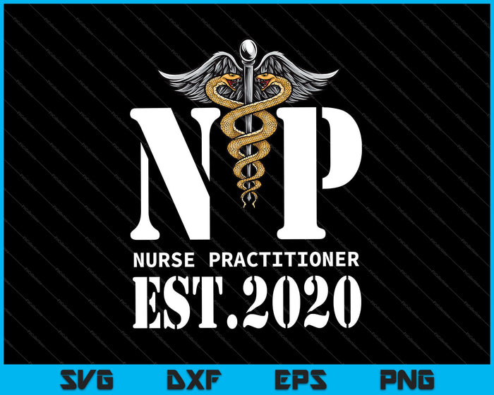 NP Nurse Practitioner Afstudeercadeau SVG PNG Snijden afdrukbare bestanden 