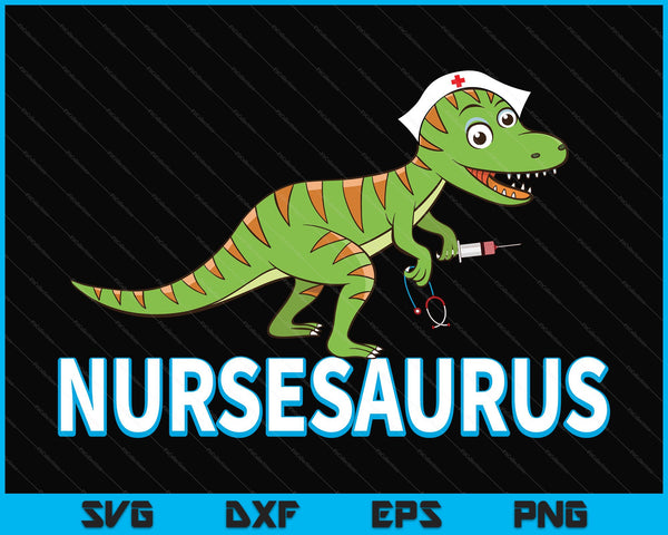 Enfermera dinosaurio SVG PNG cortando archivos imprimibles