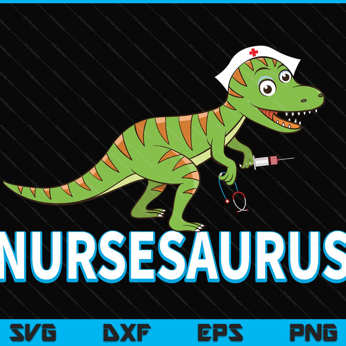 Enfermera dinosaurio SVG PNG cortando archivos imprimibles