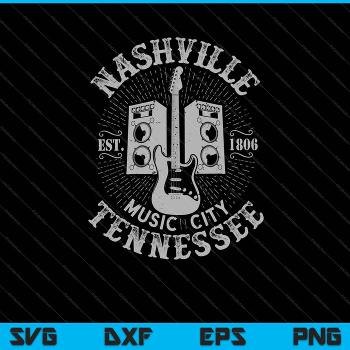 Nashville Music City USA Vintage Svg Cortando archivos imprimibles