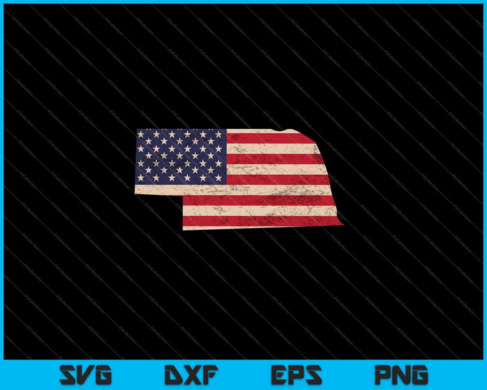 Nebraska Amerikaanse vlag Vintage SVG PNG snijden afdrukbare bestanden