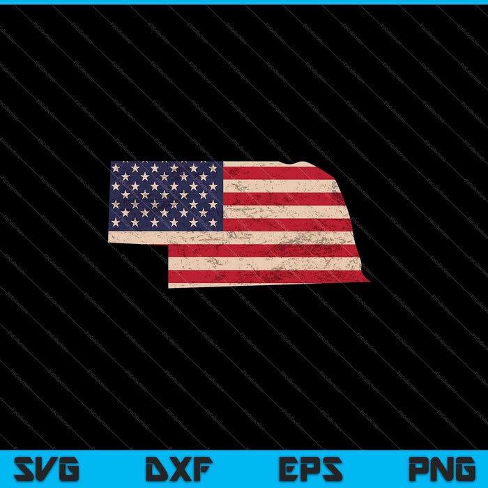 Nebraska American Flag Vintage SVG PNG Cutting Printable Files